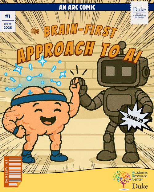 A comic book cover with the title, "The Brain-First Approach to AI". The cover shows a brain giving a robot a high-five.